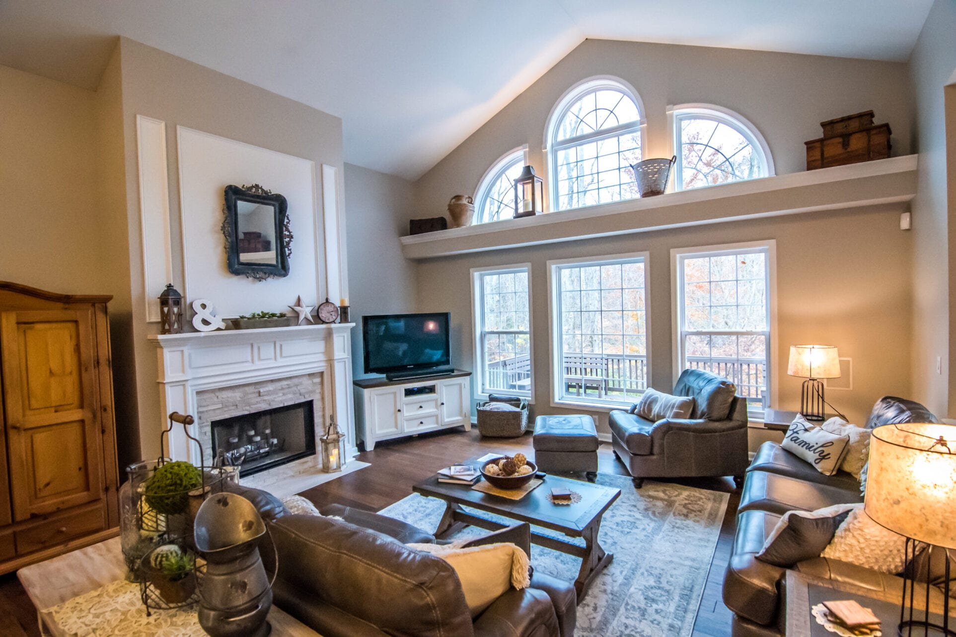 Fireplace in Living Room with big Window