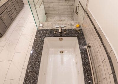 Glossy and Wooden Design Bathroom Remodeling